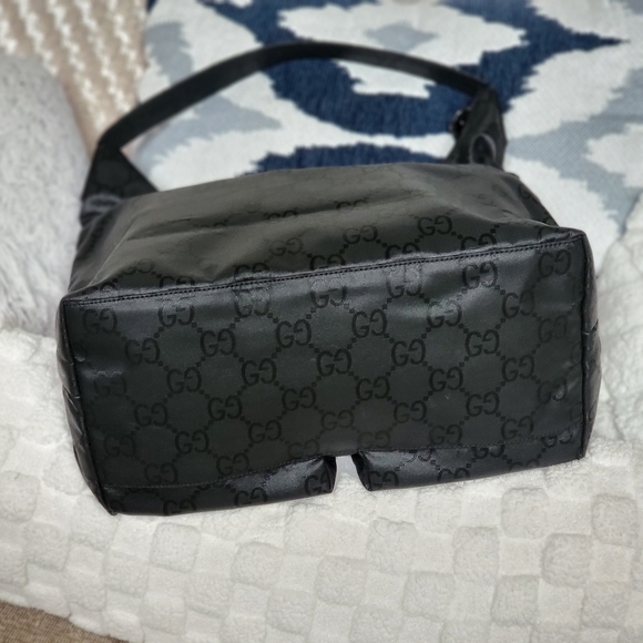 Gucci Black GG Nylon and Leather Double Pocket Hobo.. Authentic!! - Picture 5 of 14